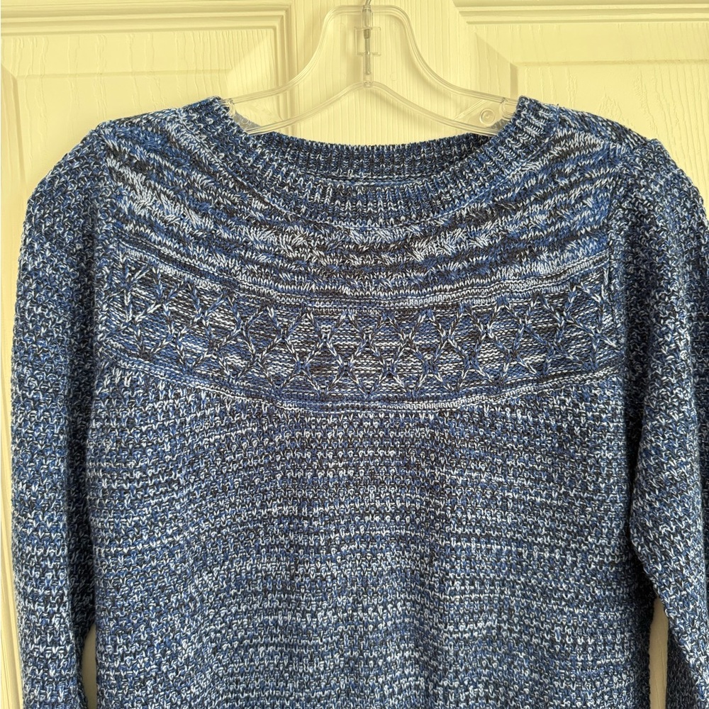 Croft & Barrow Textured Blue Sweater - Picture 2 of 5